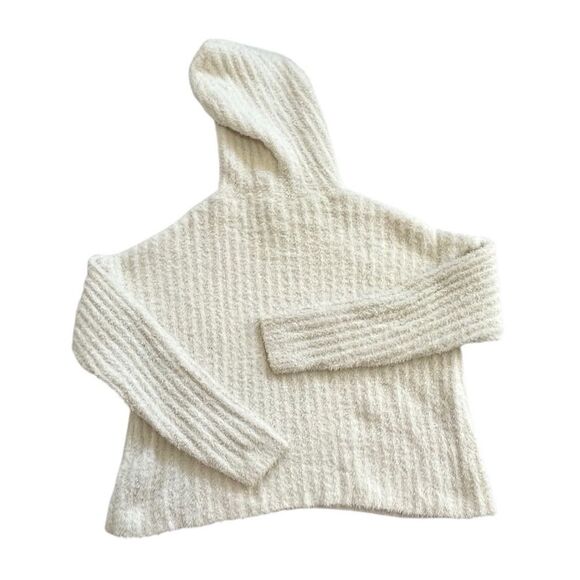 Cloud Chaser White Textured Knit Hoodie Sweater Size S - Picture 2 of 8